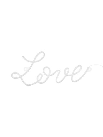Világító LOVE felirat LED hálózati adapterrel, műanyag 61x27,4cm fehér