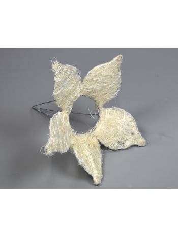 Csokortartó sisal szirmos 15cm fehér