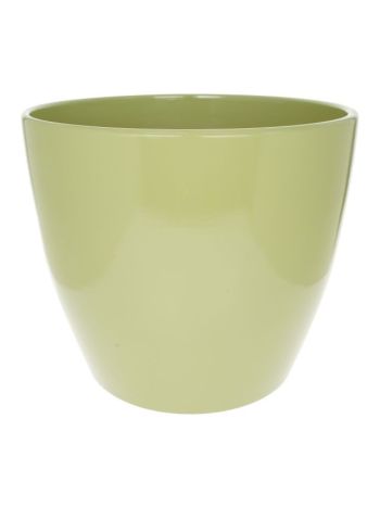 Kaspó kerek mázas kerámia 13-5x13-5x12-5 cm almazöld