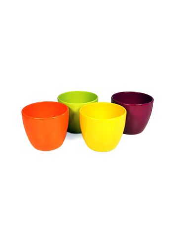 Base kerámia kaspó nyári mix 7cm almazöld-narancs-sárga-ciklámen