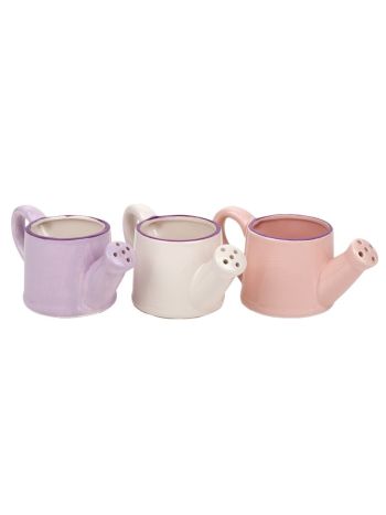 kerámia locsolókanna mix lilaperemmel 7-3x7cm világoslila-krém-