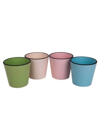 Edge kerámia kaspó mix 12cm krém-zöld-rózsaszín-türkiz