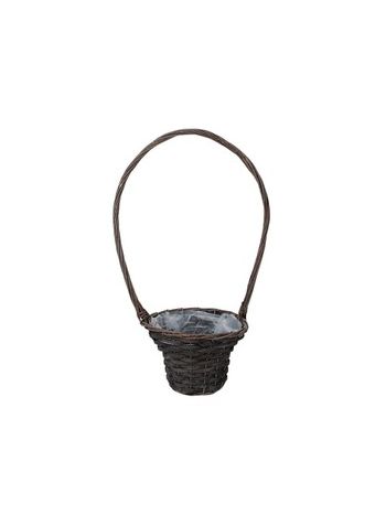 hasított fa füles kosár szürke 24-5x16/60cm