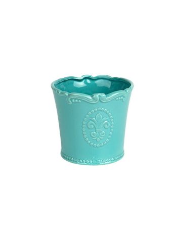 Bourbon kerámia kaspó türkiz 14x12-5cm