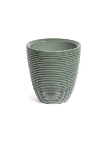 Rille orchidea váza fényes zsályazöld 15cm