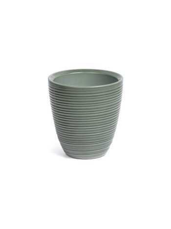 Rille orchidea váza fényes zsályazöld 15cm