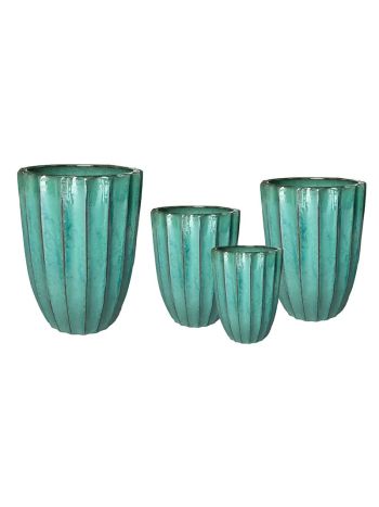 Noble Rib Vase kerámia váza szett mohazöld  30x39-55x73cm S4