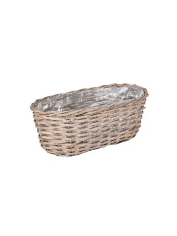 ovális hasított fa tál szürke 40x15cm