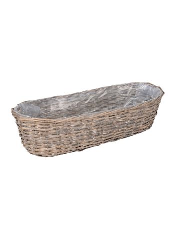 ovális hasított fa tál szürke 60x16cm