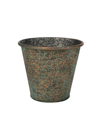 Riva fém kaspó antik zöld 20,3x18cm