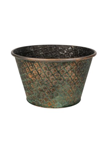 Riva kerek fém tál antik zöld 25-5x15-5cm