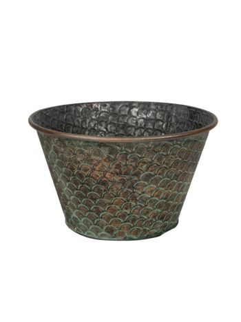 Riva kerek fém tál antik zöld 29,5x17,7cm