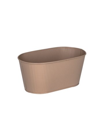 ovális Astana fém ültetőtál tejeskávé 18-5x11-5x9cm