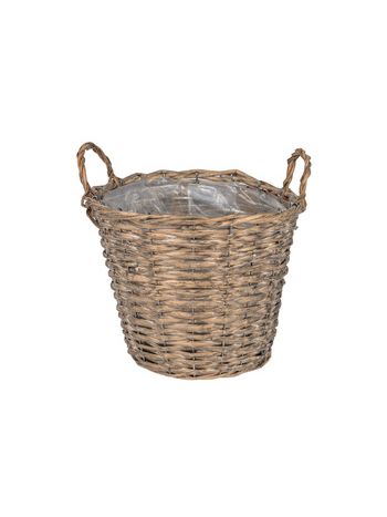 Alpen hasított vessző kaspó két füllel szürke 21x16-5/21cm