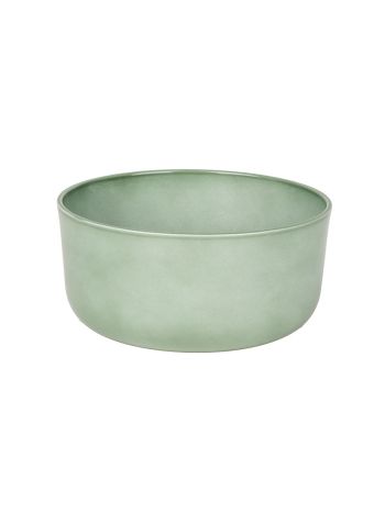 Amos kerámia tál fényes zsályazöld 18cm