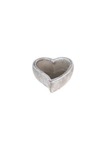 nyújtott szív alakú cement tál antikolt szürke 10-5x10x4cm