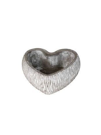 szív alakú beton tál antikolt szürke 20-5x20-5x8-2cm