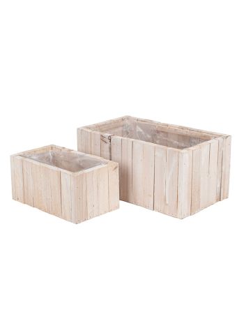 szögletes faszelet láda szett antikolt fehér 30x17x14cm S2