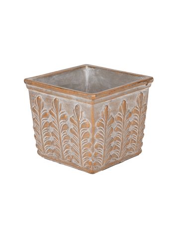 Amber cement kockakaspó szürke-arany 13-8x13-8x12-3cm