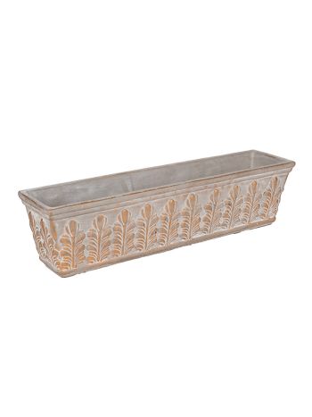 Amber hosszított szögletes cement tál szürke-arany 38x9x9-5cm