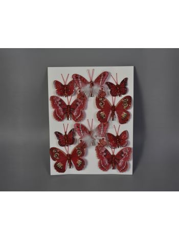 Lepke 8 & 5cm csipesz vegyes piros