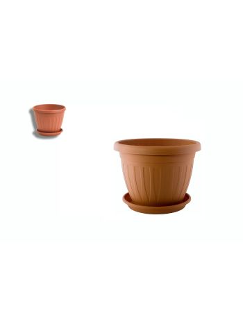 Virágcserép+Alátét Venecia 14cm Terra (24/#_4200/rkl)