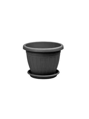 Virágcserép+Alátét Venecia 45cm Antracit (12/#_72/rkl)