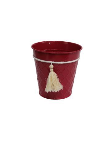 Bádog Kaspó Piros 140-B-519 - D13*13H*D9cm (90/#)