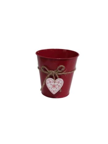 Bádog Kaspó Logóval 140-B-531/S - D13*13H*D9cm (60/#)