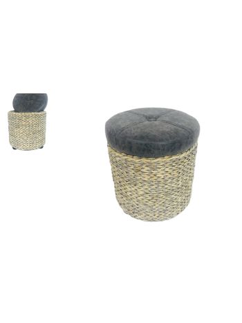 Láda Kerek Szürke Bh Műbőr 81-10/M - D43*H48cm (1/#)