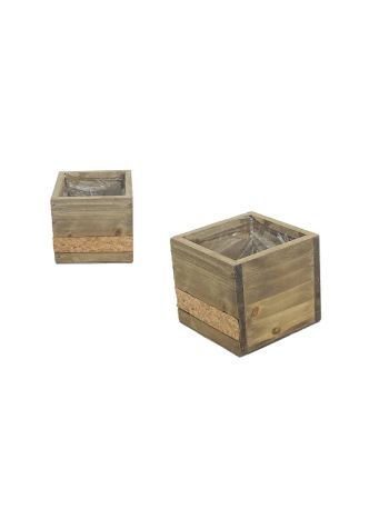Fiók Fából- Parafa Betétes 140-W-601 - 11*11*H10cm (54/#)