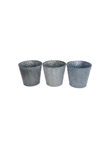 Bádog Kaspó Kerek Bronz 232-B-43 - D18-5/13-5*H16cm 3/60