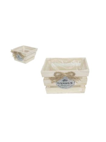 (Rattan) Fa Kaspó Kocka Natúr Masnis 232-W-207/M - 20*20*H12-5cm (32/#)