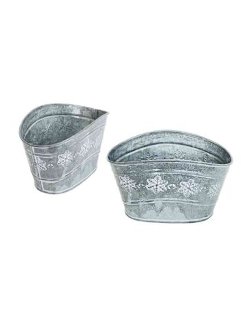 Bádog Kaspó Domború Szürke 140-B-22-44 - 18*11*H9/11cm  (120/#)