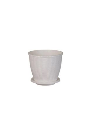 Cserép+Alátét Rattan 2.75 Literes Fehér (11/#)