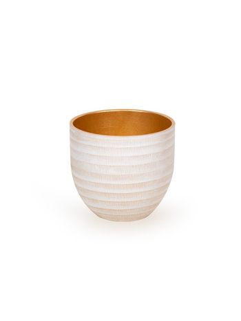 Le Havre kerámia kaspó fehér-arany 29x26cm