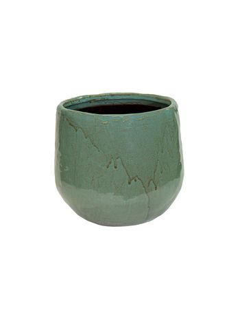 Suburb Cauldron kerámia kaspó olivazöld 17x15cm