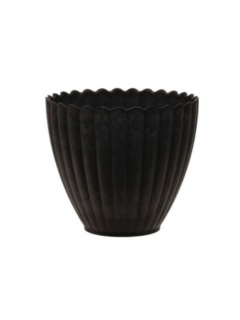 Kaspó műanyag- 13x11-5 cm- sötét szürke SSS