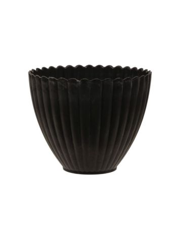Kaspó műanyag- 16x13 cm- sötét szürke SSS