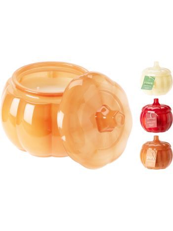 Tök alakú illatos gyertya üvegben-fedővel 118x80 mm