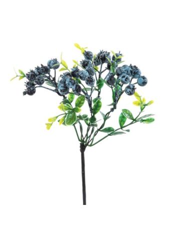 Bogyós ág- 28.5cm magas - Sötétkék