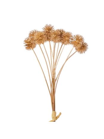Metál arany tövisgolyó ág köteg, 12 szálas, 30cm magas
