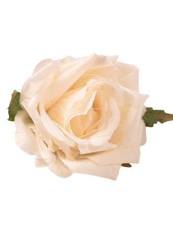 Rózsa selyemvirág fej- 8cm - Pezsgő AF120-09 12db/csomag