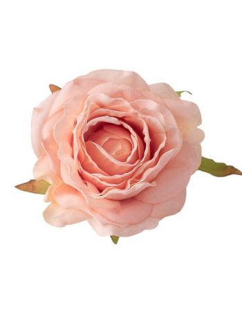 Rózsa selyemvirág fej- 7.5cm - Pezsgő