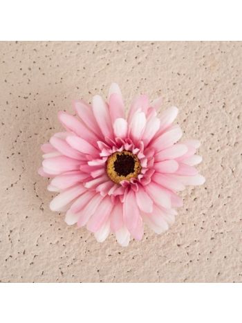 Gerbera selyemvirág fej- 9cm - Halvány rózsaszín