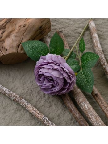 Selyemvirág rózsa szál- 28cm magas - Lila