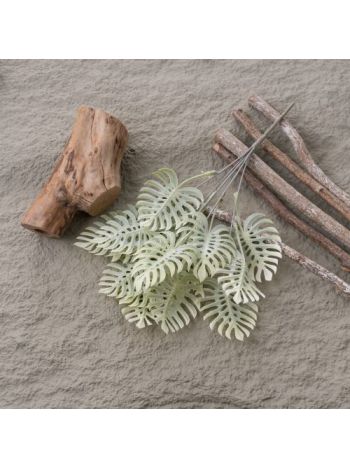 Monstera műnövény csokor- 38.5cm magas - Világoszöld