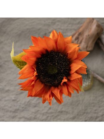 Napraforgó selyemvirág szál- 50cm magas - Sötét narancssárga