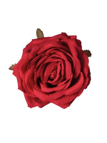 Rózsa selyemvirág fej- 9cm - Piros