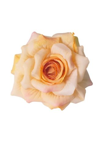 Rózsa selyemvirág fej- 8cm - Világos Narancs